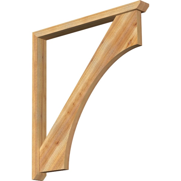Ekena Millwork Westlake Slat Rough Sawn Bracket w/ Offset Brace, Western Red Cedar, 4"W x 40"D x 44"H BKT0402X40X44WTL06RWR - main